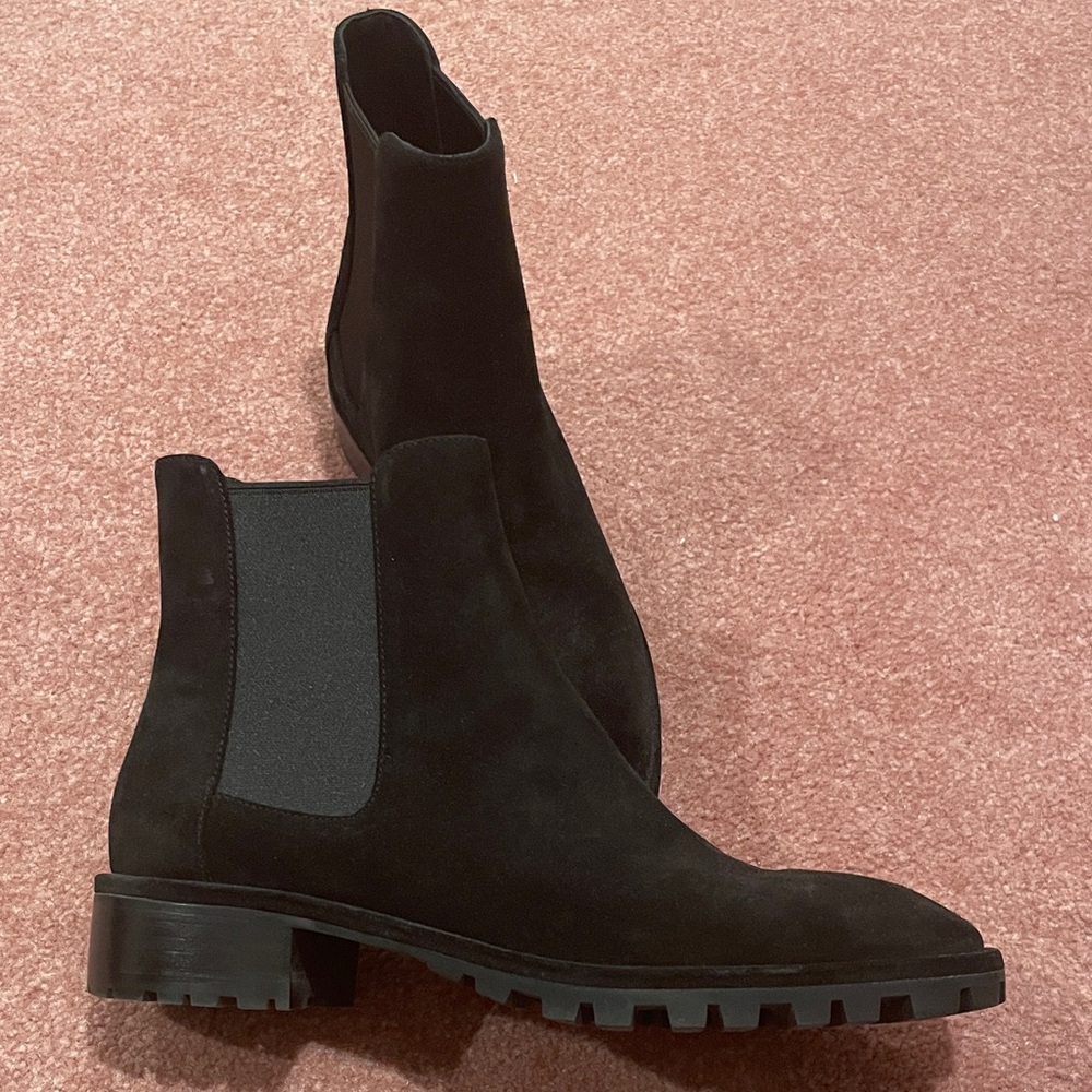 Black Suede Stuart Weitzman Booties